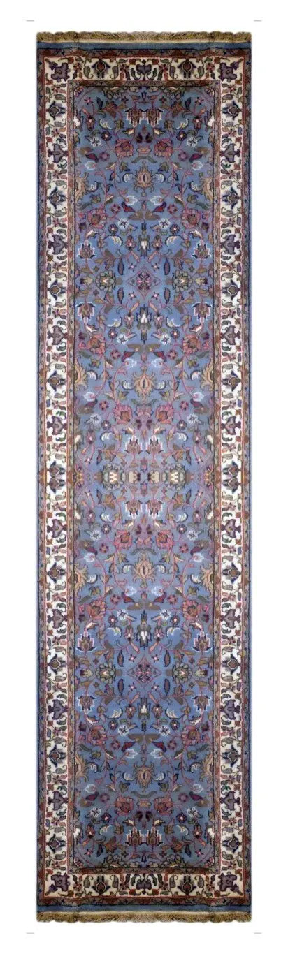 One Of The Kind Indian Hand-Knotted Rug 9'9" X 2'6"